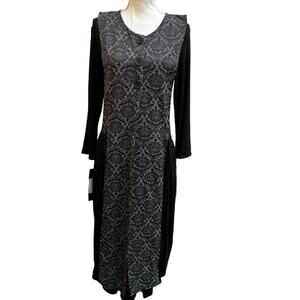 NWT Avivit Yizhar Peter Pan Dress Set of 2 Women's One Size Black Gray Print